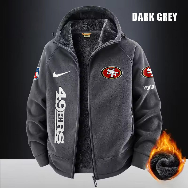 San Francisco 49ers Fleece Fashion Hooded Jacket Outdoor SPTFFHJ092