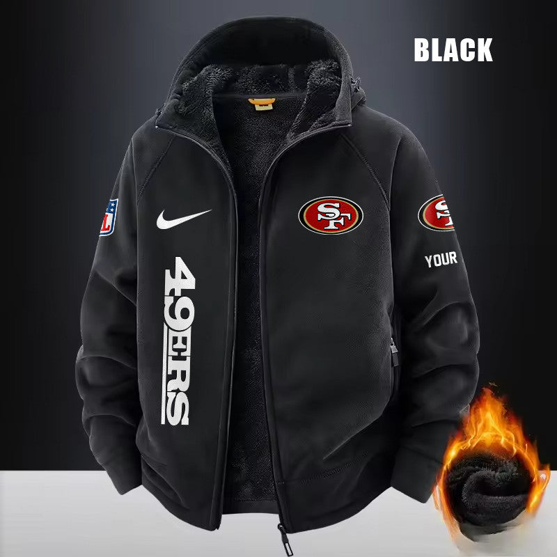 San Francisco 49ers Fleece Fashion Hooded Jacket Outdoor SPTFFHJ092