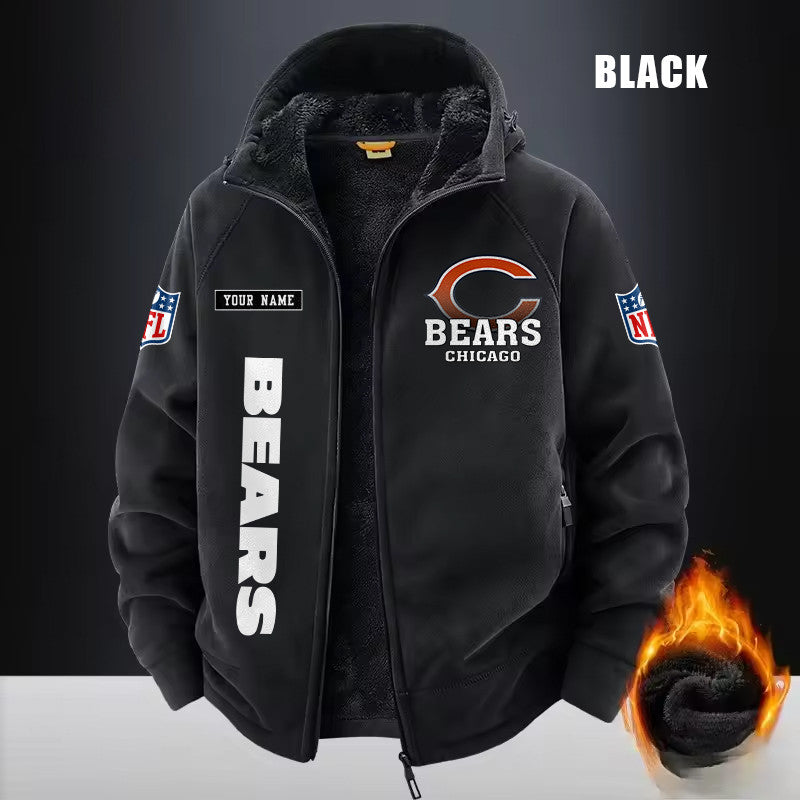 Chicago Bears Fleece Fashion Hooded Jacket Outdoor SPTFFHJ006