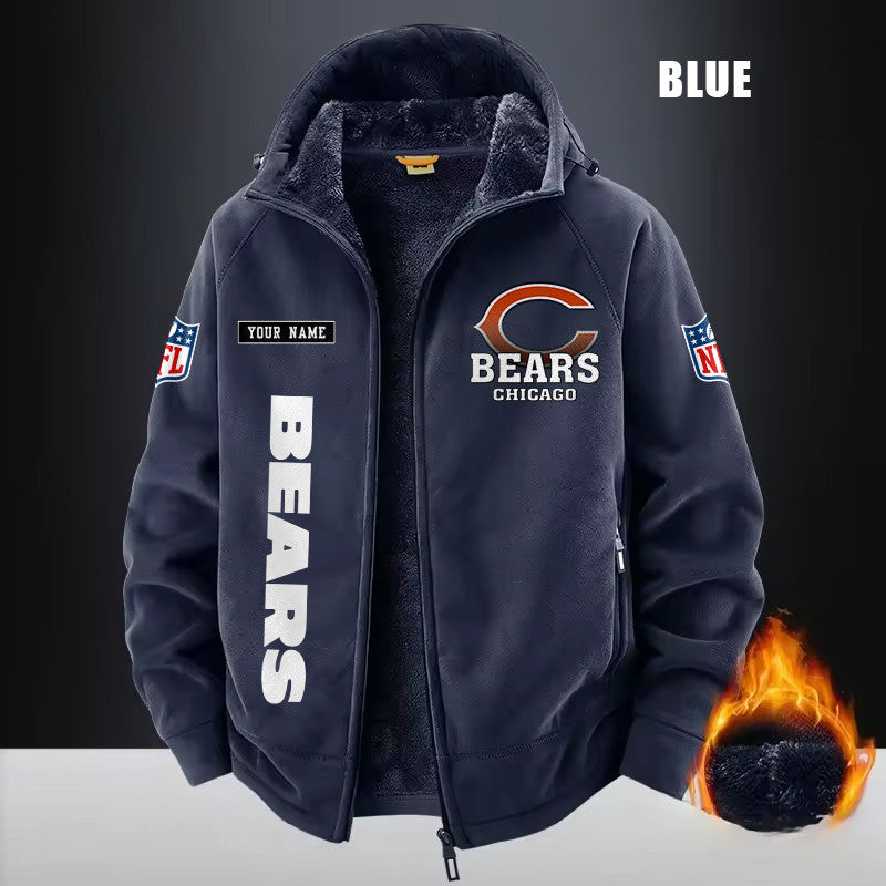 Chicago Bears Fleece Fashion Hooded Jacket Outdoor SPTFFHJ006