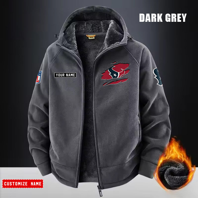Houston Texans Fleece Fashion Hooded Jacket Outdoor SPTFFHJ045