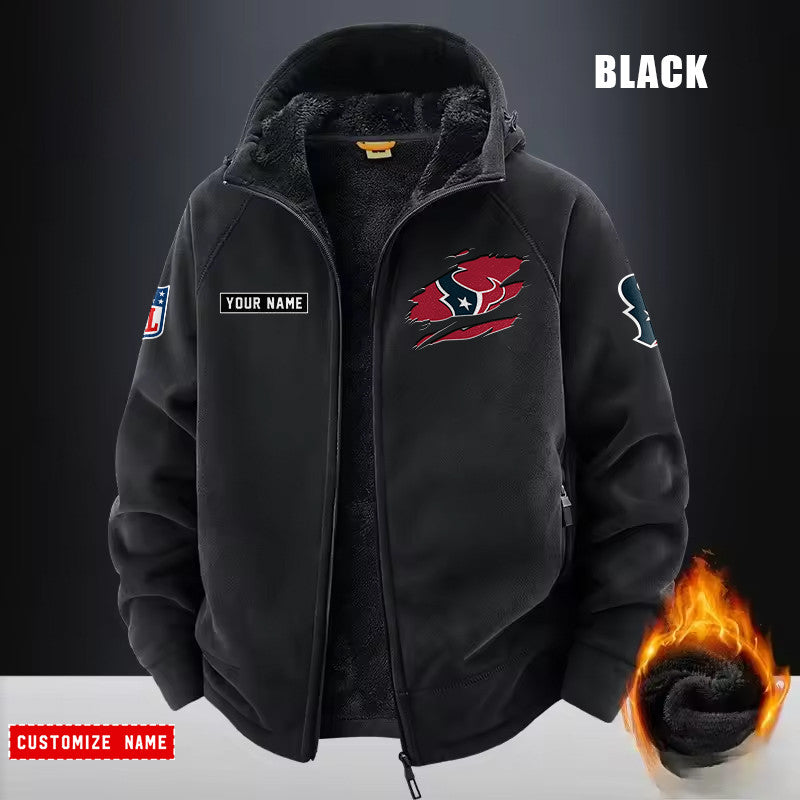 Houston Texans Fleece Fashion Hooded Jacket Outdoor SPTFFHJ045