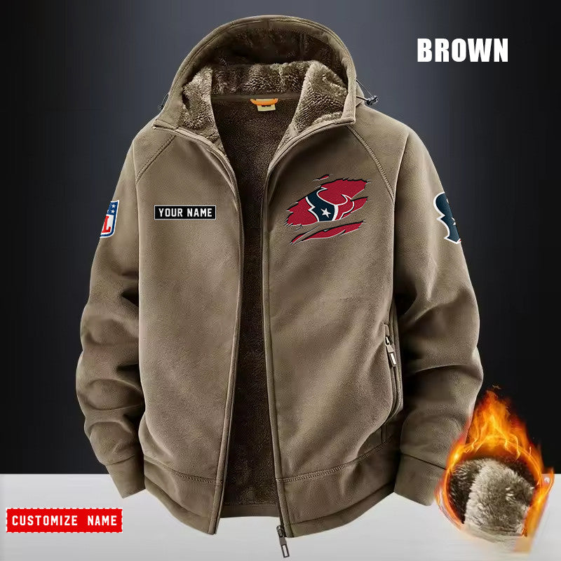 Houston Texans Fleece Fashion Hooded Jacket Outdoor SPTFFHJ045