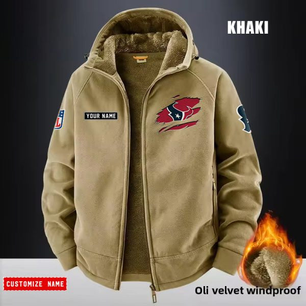 Houston Texans Fleece Fashion Hooded Jacket Outdoor SPTFFHJ045