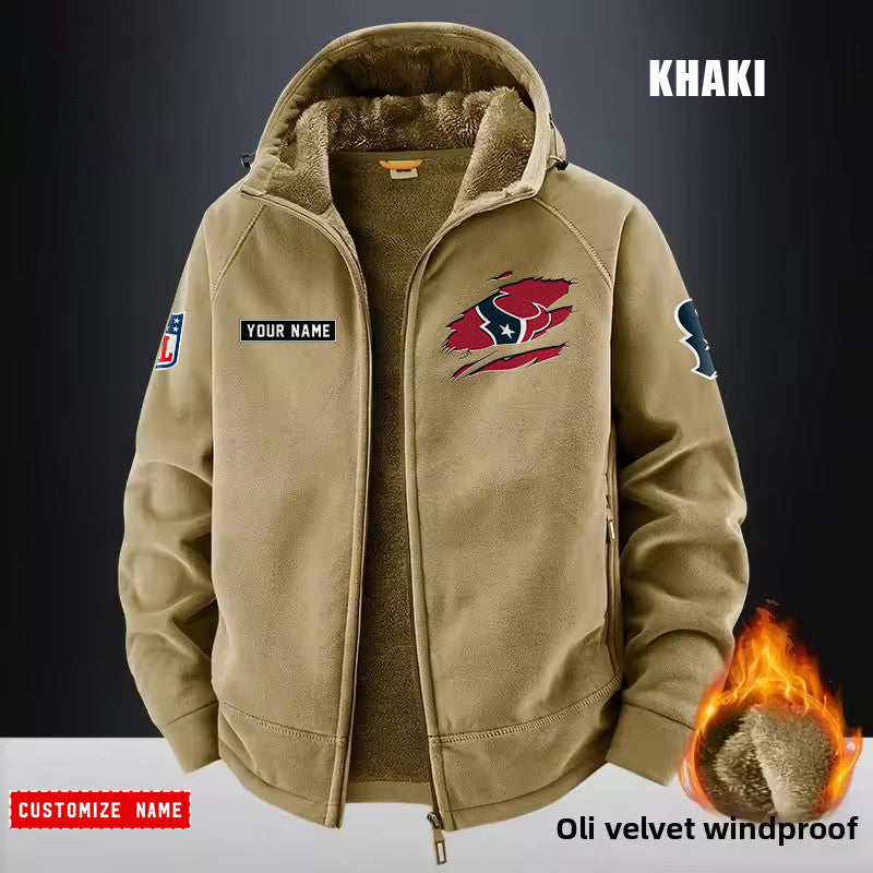 Houston Texans Fleece Fashion Hooded Jacket Outdoor SPTFFHJ045