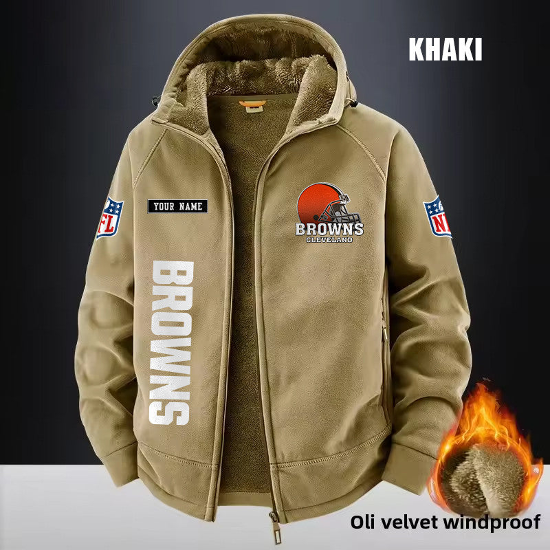 Cleveland Browns Fleece Fashion Hooded Jacket Outdoor SPTFFHJ008