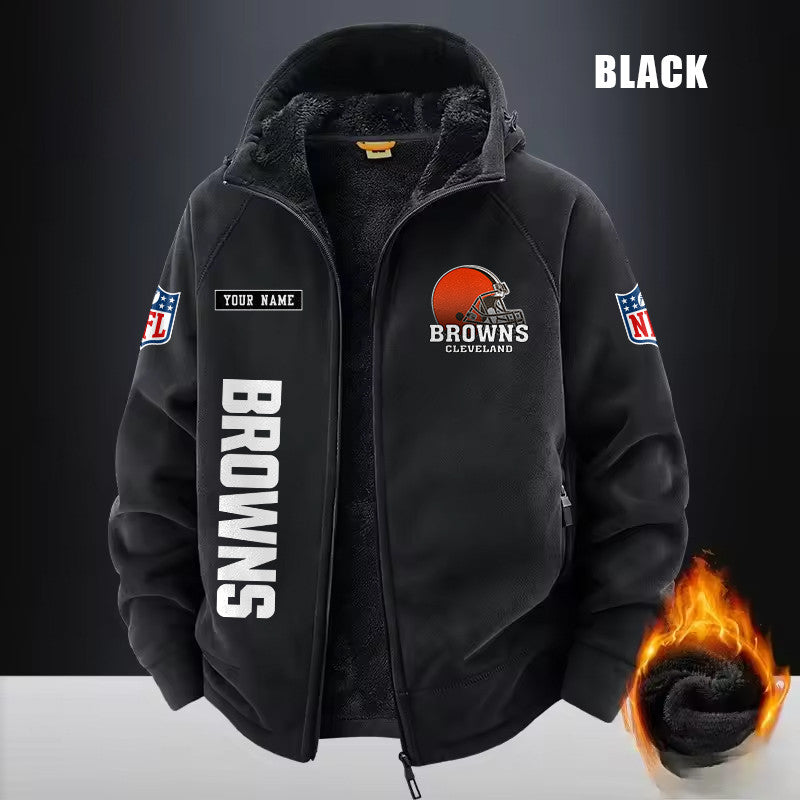 Cleveland Browns Fleece Fashion Hooded Jacket Outdoor SPTFFHJ008