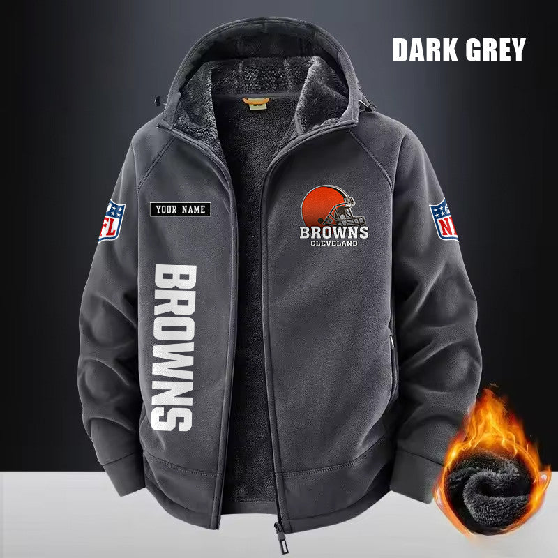 Cleveland Browns Fleece Fashion Hooded Jacket Outdoor SPTFFHJ008