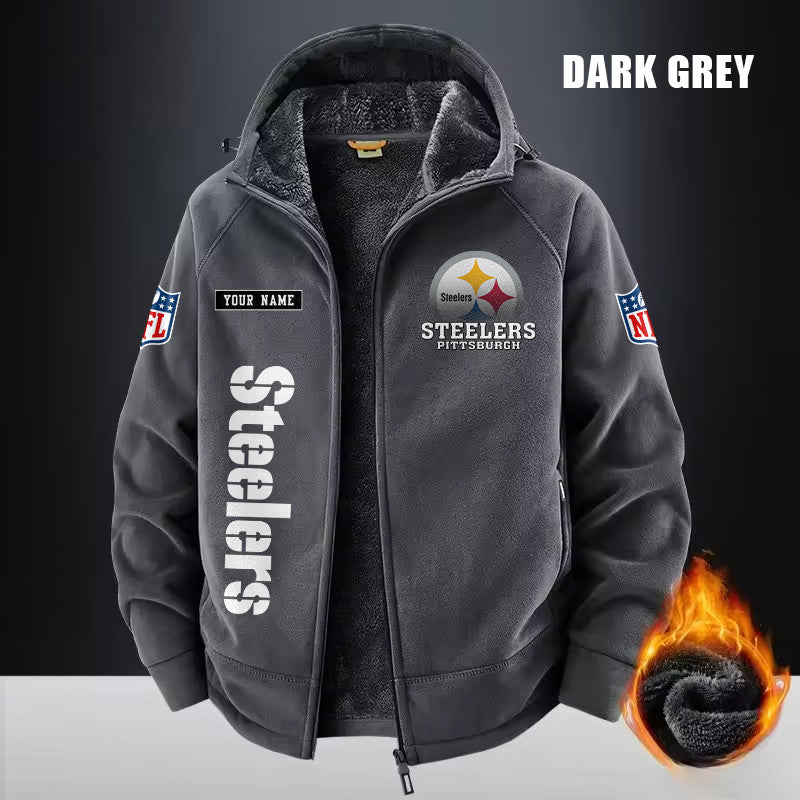 Pittsburgh Steelers Fleece Fashion Hooded Jacket Outdoor SPTFFHJ027