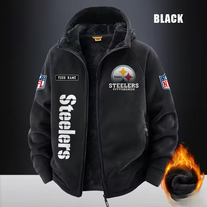 Pittsburgh Steelers Fleece Fashion Hooded Jacket Outdoor SPTFFHJ027