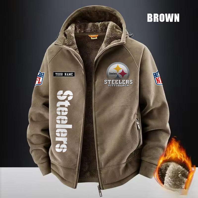 Pittsburgh Steelers Fleece Fashion Hooded Jacket Outdoor SPTFFHJ027
