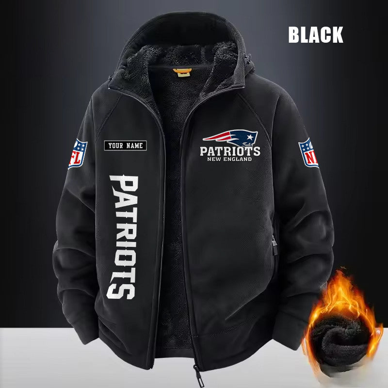 New England Patriots Fleece Fashion Hooded Jacket Outdoor SPTFFHJ022