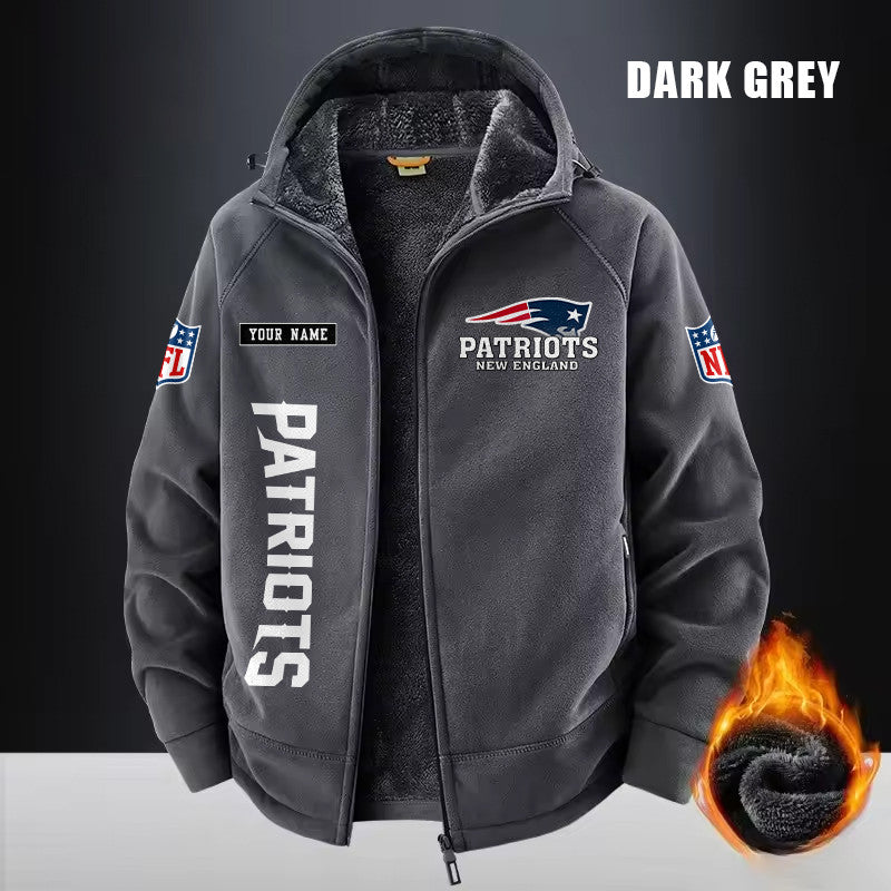 New England Patriots Fleece Fashion Hooded Jacket Outdoor SPTFFHJ022