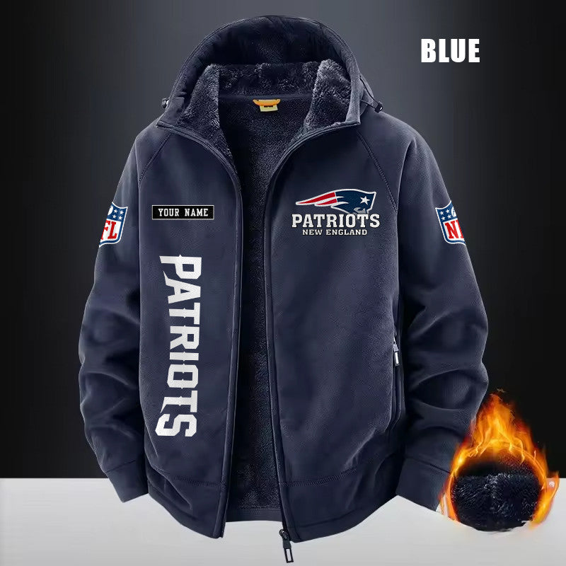 New England Patriots Fleece Fashion Hooded Jacket Outdoor SPTFFHJ022