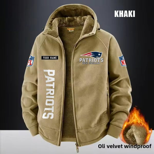 New England Patriots Fleece Fashion Hooded Jacket Outdoor SPTFFHJ022