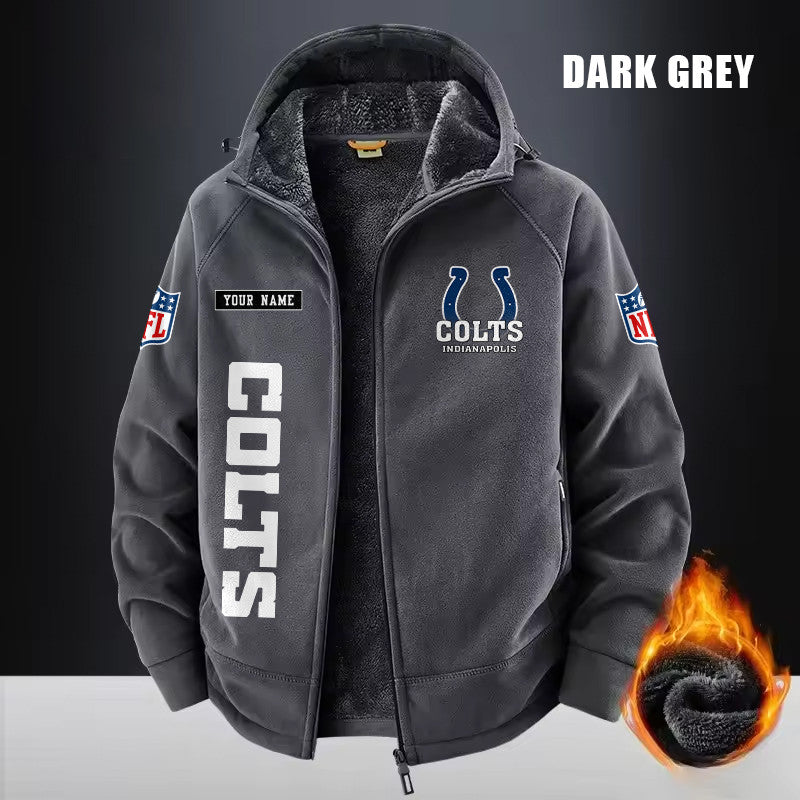Indianapolis Colts Fleece Fashion Hooded Jacket Outdoor SPTFFHJ014