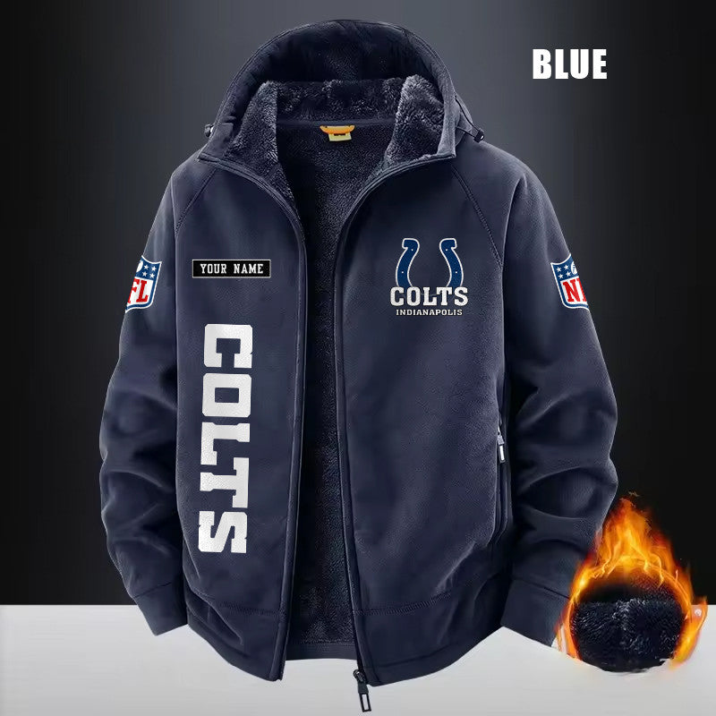Indianapolis Colts Fleece Fashion Hooded Jacket Outdoor SPTFFHJ014