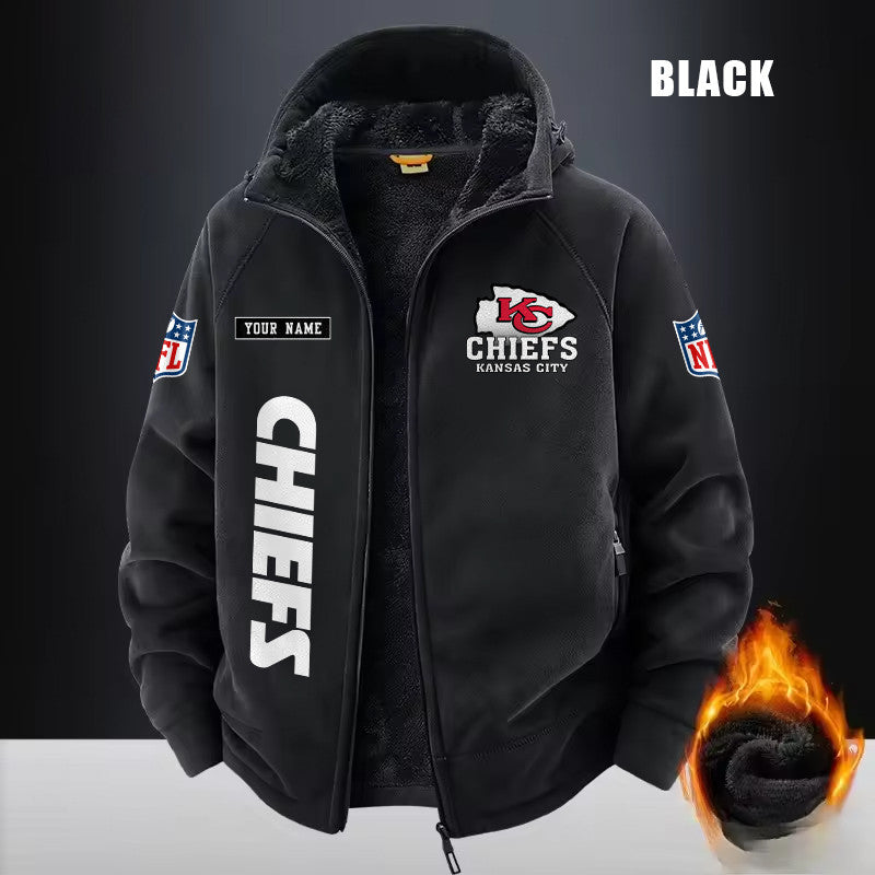 Kansas City Chiefs Fleece Fashion Hooded Jacket Outdoor SPTFFHJ016