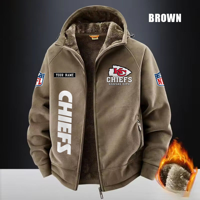 Kansas City Chiefs Fleece Fashion Hooded Jacket Outdoor SPTFFHJ016