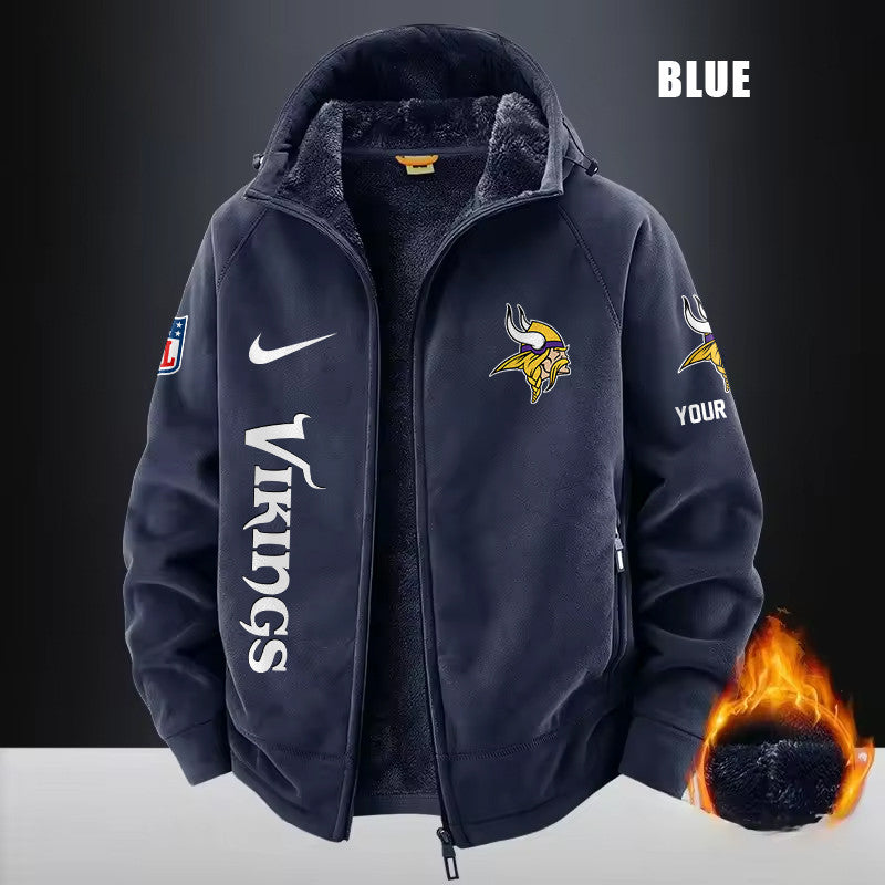 Minnesota Vikings Fleece Fashion Hooded Jacket Outdoor SPTFFHJ085