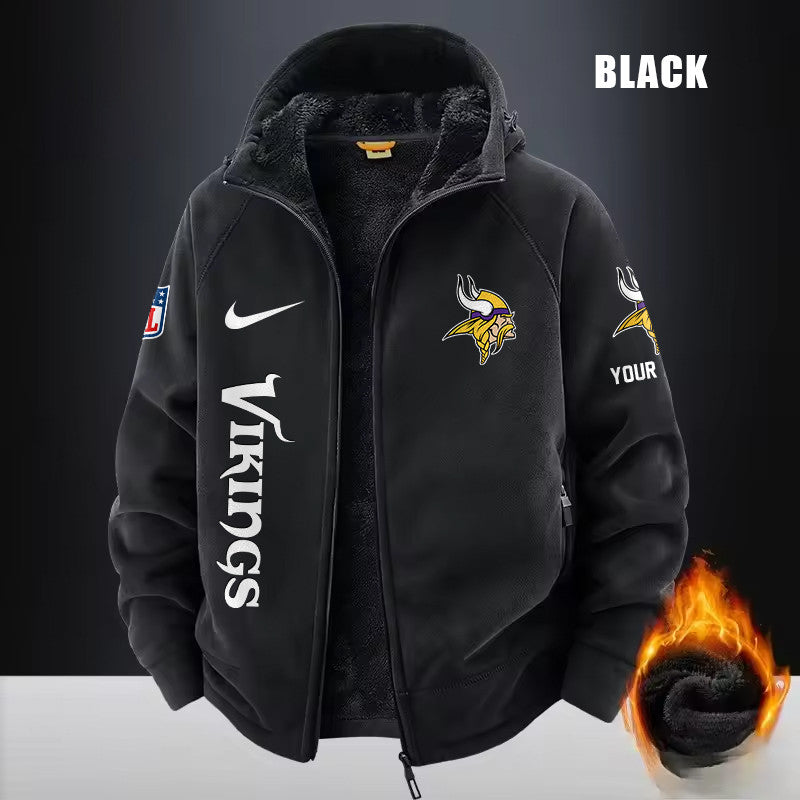 Minnesota Vikings Fleece Fashion Hooded Jacket Outdoor SPTFFHJ085