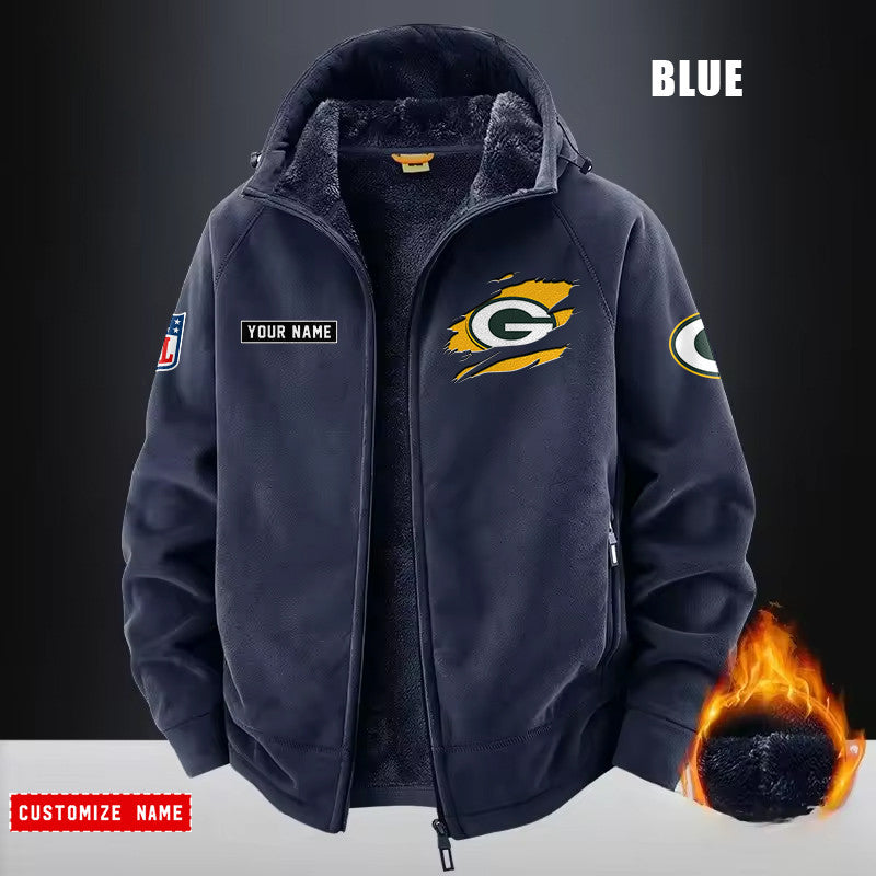 Green Bay Packers Fleece Fashion Hooded Jacket Outdoor SPTFFHJ044