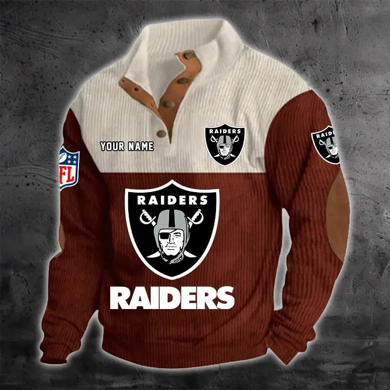Las Vegas Raiders S9DBSCH1217 Color Block Stand Collar Sweatshirt