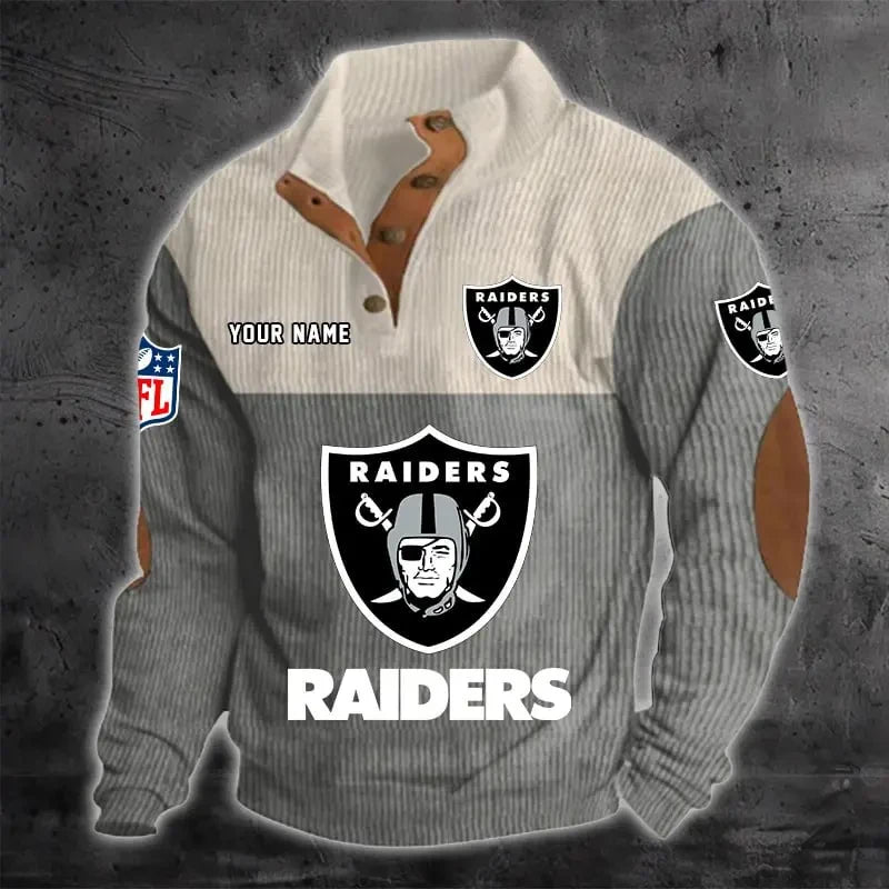 Las Vegas Raiders S9DBSCH1217 Color Block Stand Collar Sweatshirt