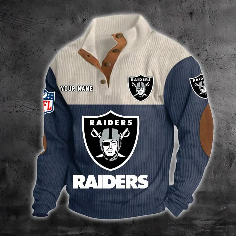 Las Vegas Raiders S9DBSCH1217 Color Block Stand Collar Sweatshirt