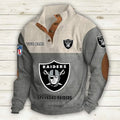Las Vegas Raiders S9DBSCH652 Premium Stand-Collar Game-Day Pullover - Engineered Warmth & Personalized Name