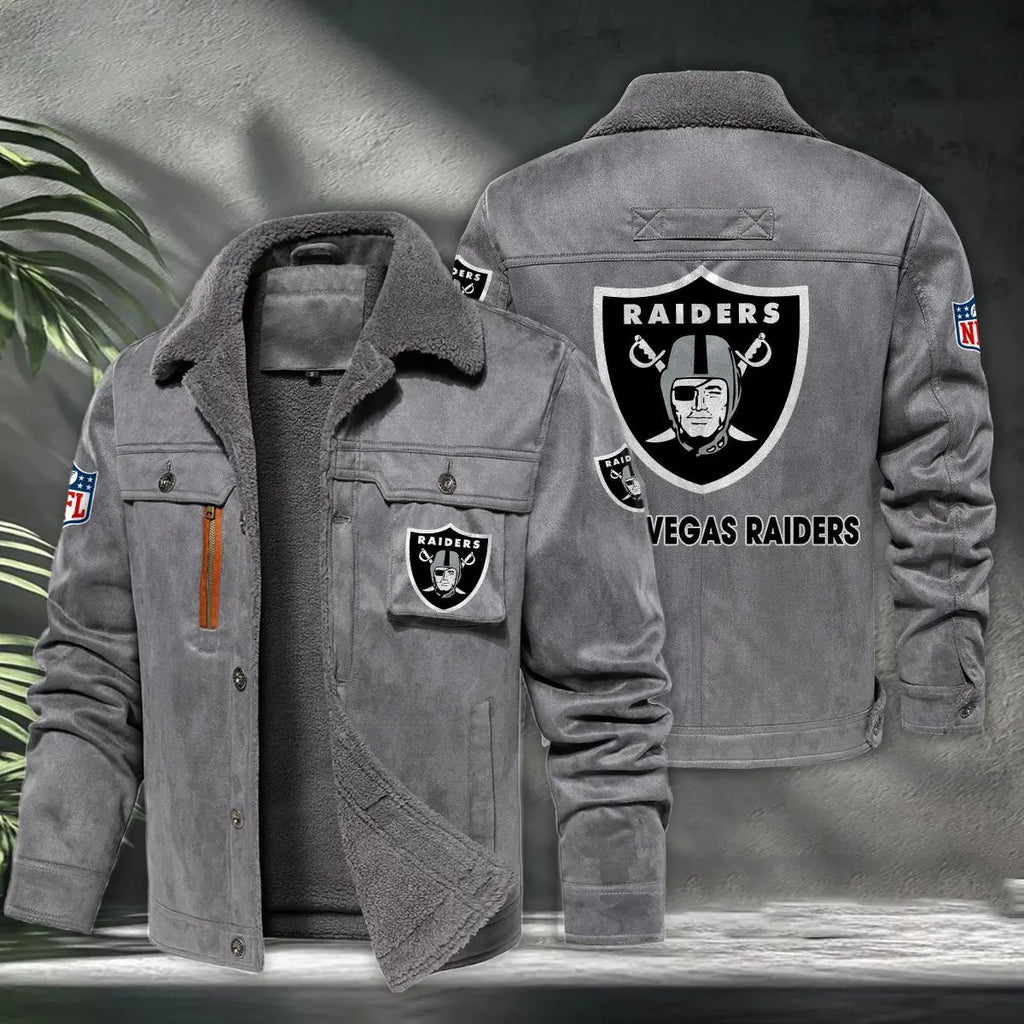 Las Vegas Raiders PURHLA017 Fur Collar Winter Casual Jacket
