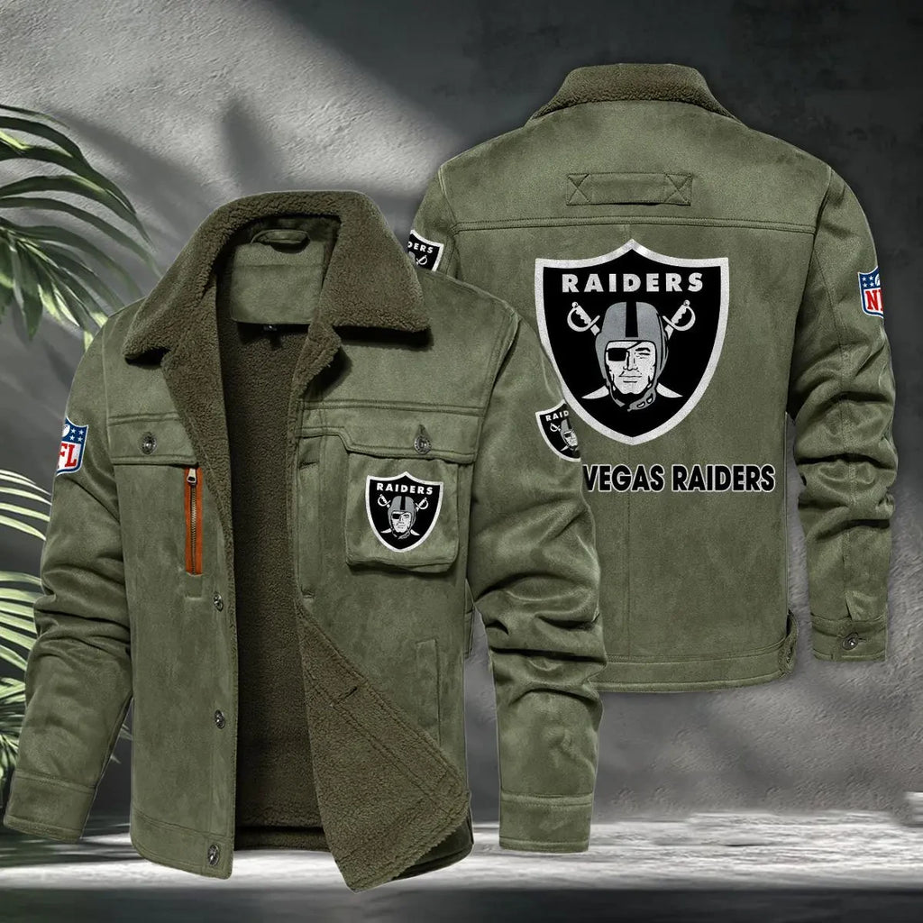 Las Vegas Raiders PURHLA017 Fur Collar Winter Casual Jacket