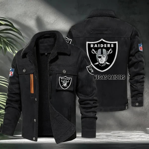 Las Vegas Raiders PURHLA017 Fur Collar Winter Casual Jacket