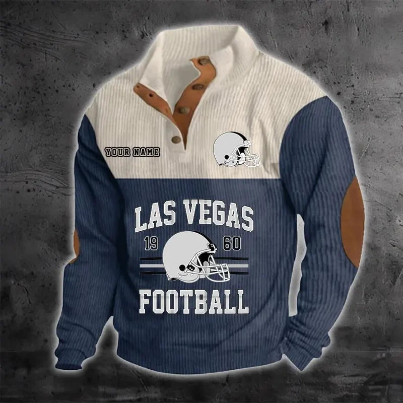 Las Vegas Raiders S9DBSCH1185 Color Block Stand Collar Sweatshirt