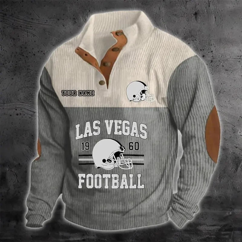 Las Vegas Raiders S9DBSCH1185 Color Block Stand Collar Sweatshirt