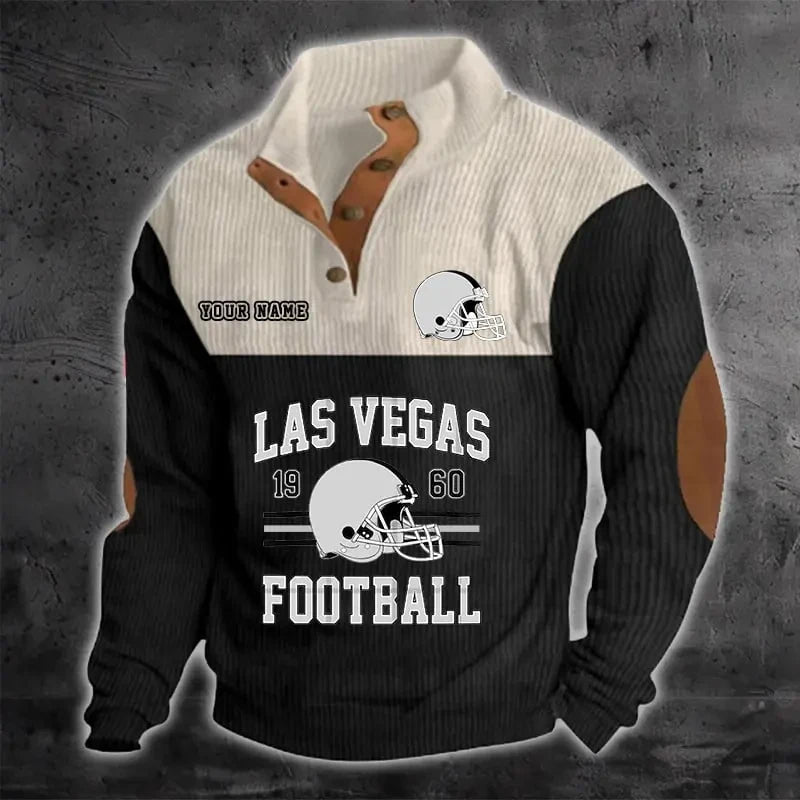 Las Vegas Raiders S9DBSCH1185 Color Block Stand Collar Sweatshirt