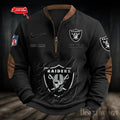 S9MPZNS017-Las Vegas Raiders Premium Personalized Game-Day Quarter-Zip