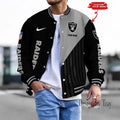 SPTBBJACKET113-Las Vegas Raiders Personalized New Baseball Jacket Gifts For Fan