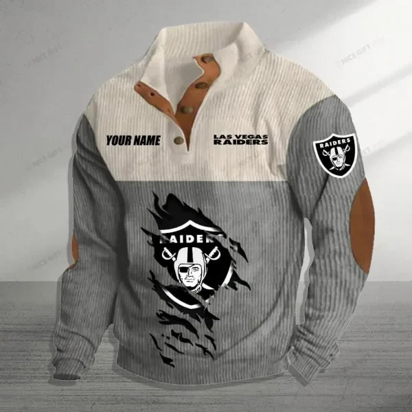 Las Vegas Raiders Color Block Stand Collar Sweatshirt CBSCS-P3B2C8