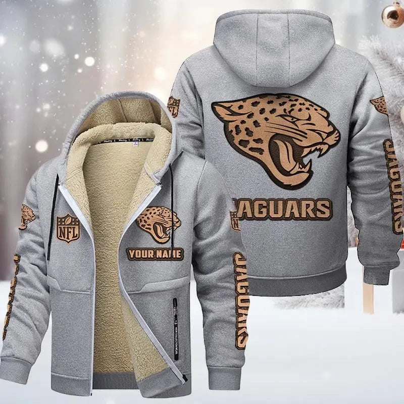 Jacksonville Jaguars DMTZ0852 Premium Sherpa-Lined Winter Hoodie – Personalized Edition