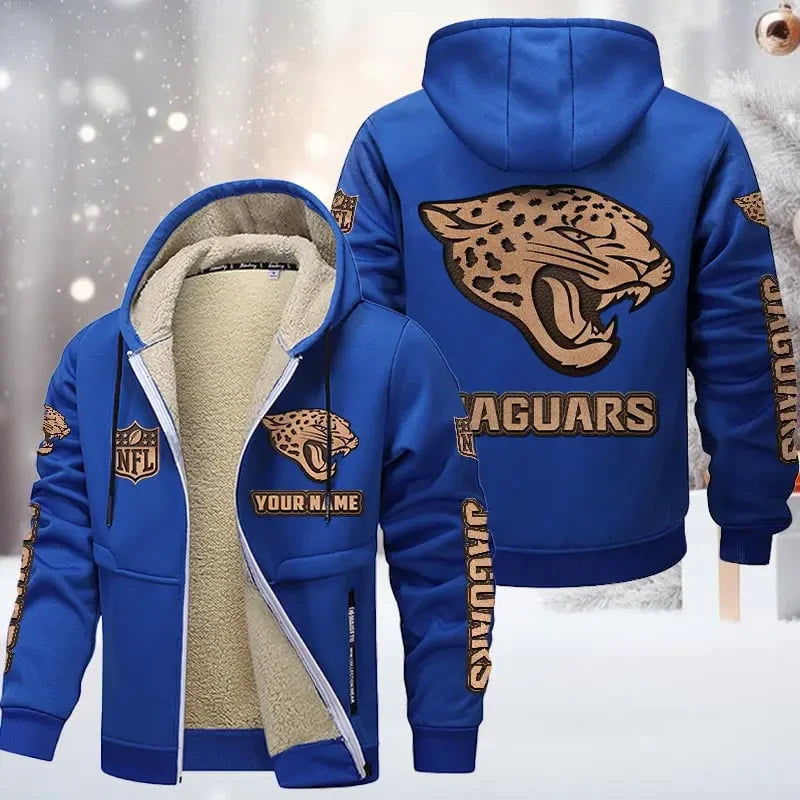 Jacksonville Jaguars DMTZ0852 Premium Sherpa-Lined Winter Hoodie – Personalized Edition