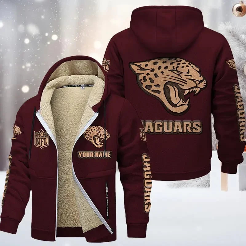 Jacksonville Jaguars DMTZ0852 Premium Sherpa-Lined Winter Hoodie – Personalized Edition