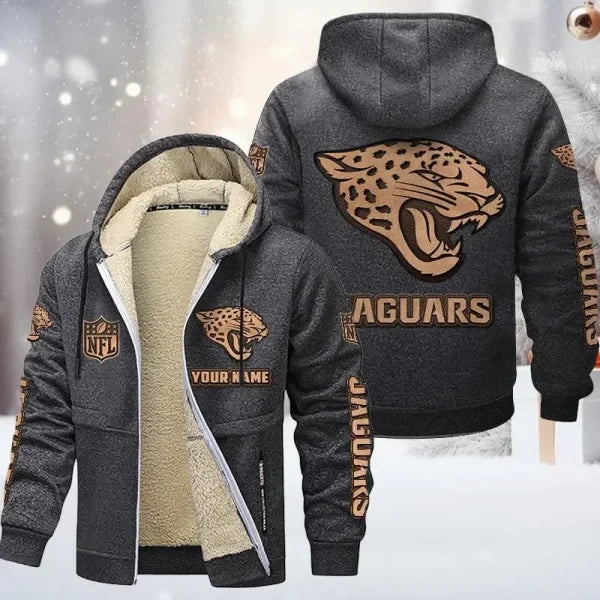 Jacksonville Jaguars DMTZ0852 Premium Sherpa-Lined Winter Hoodie – Personalized Edition