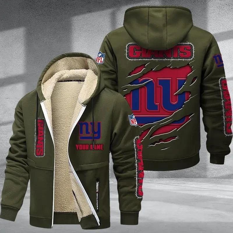 New York Giants DMTZ0377 Thickened Zipper Hoodies