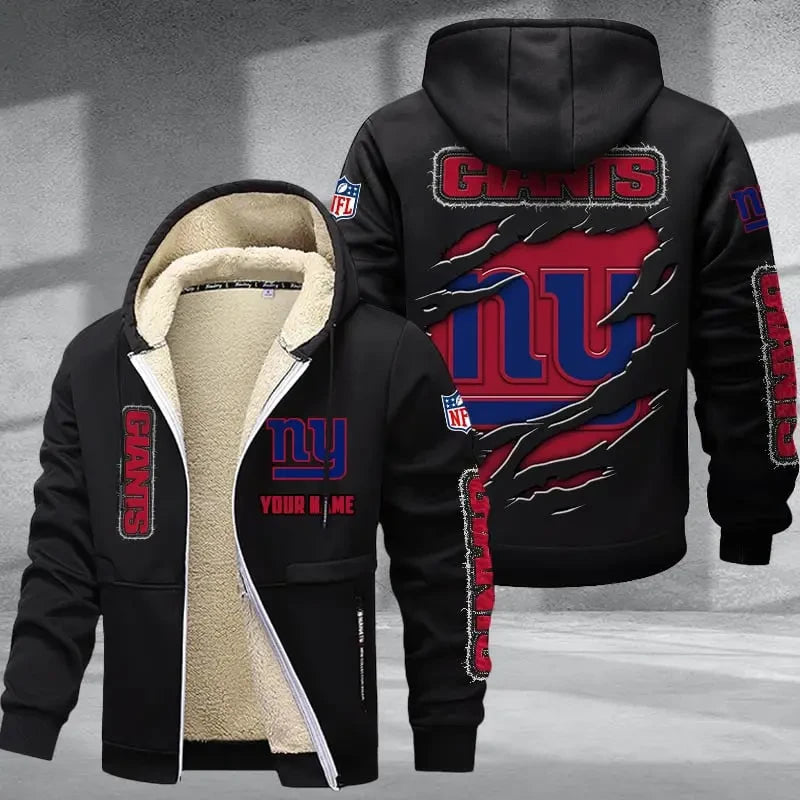 New York Giants DMTZ0377 Thickened Zipper Hoodies