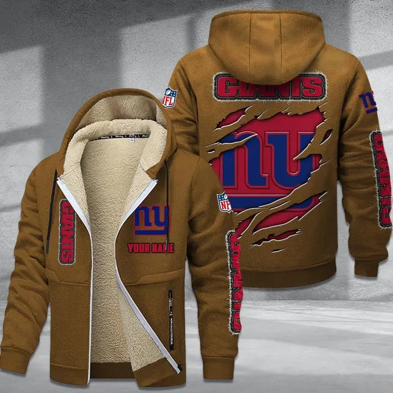 New York Giants DMTZ0377 Thickened Zipper Hoodies