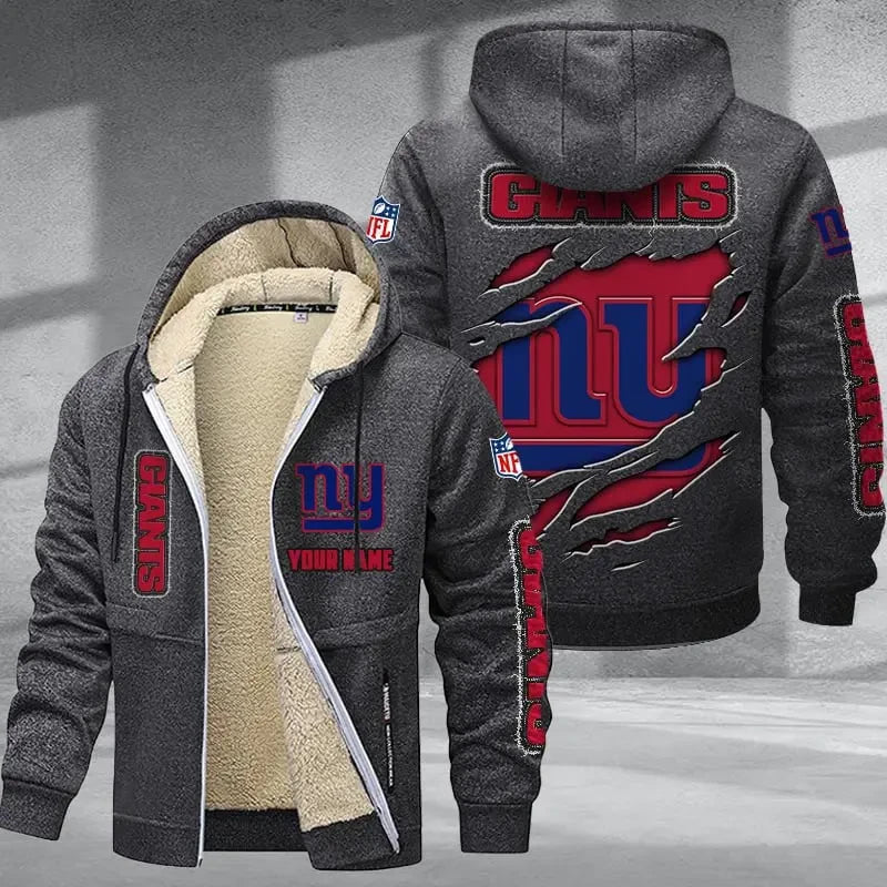 New York Giants DMTZ0377 Thickened Zipper Hoodies