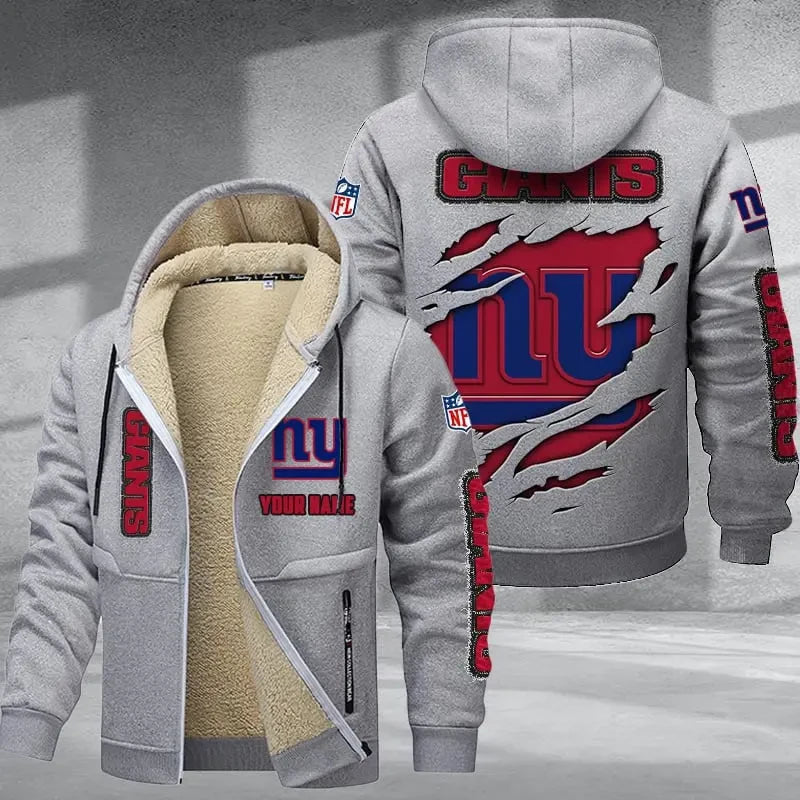 New York Giants DMTZ0377 Thickened Zipper Hoodies
