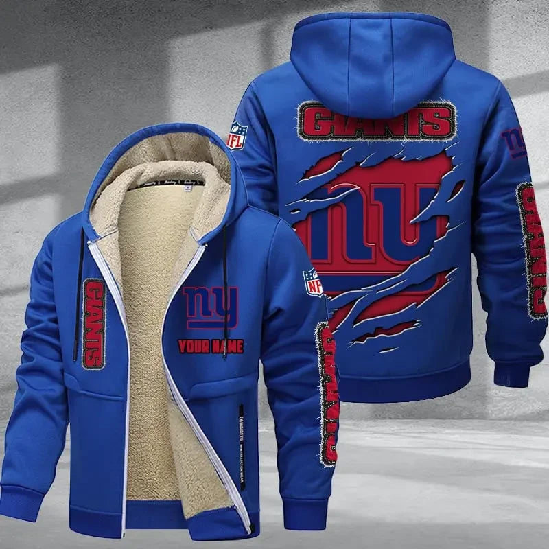 New York Giants DMTZ0377 Thickened Zipper Hoodies