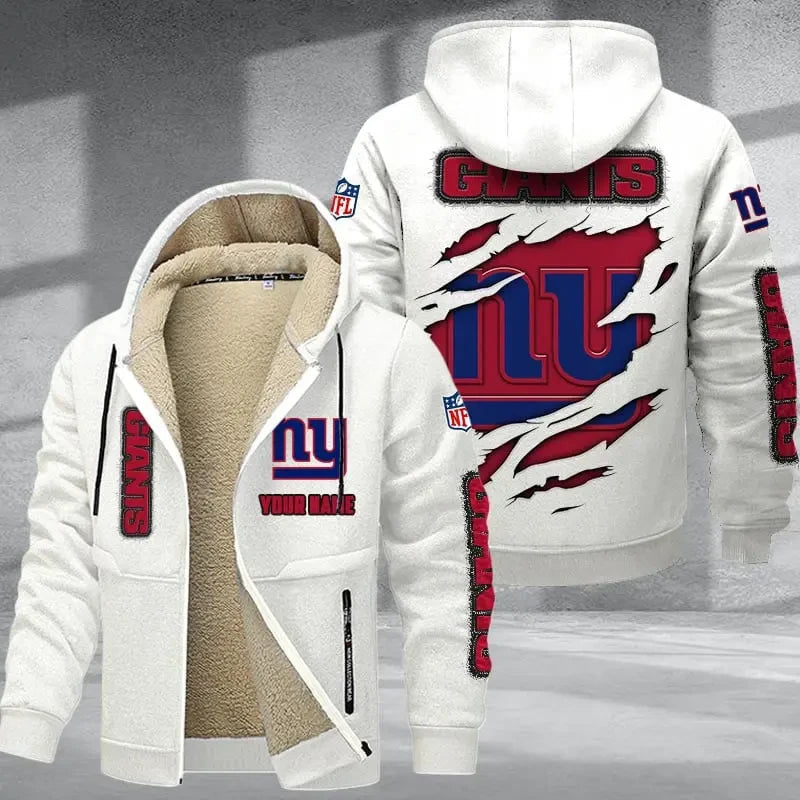New York Giants DMTZ0377 Thickened Zipper Hoodies